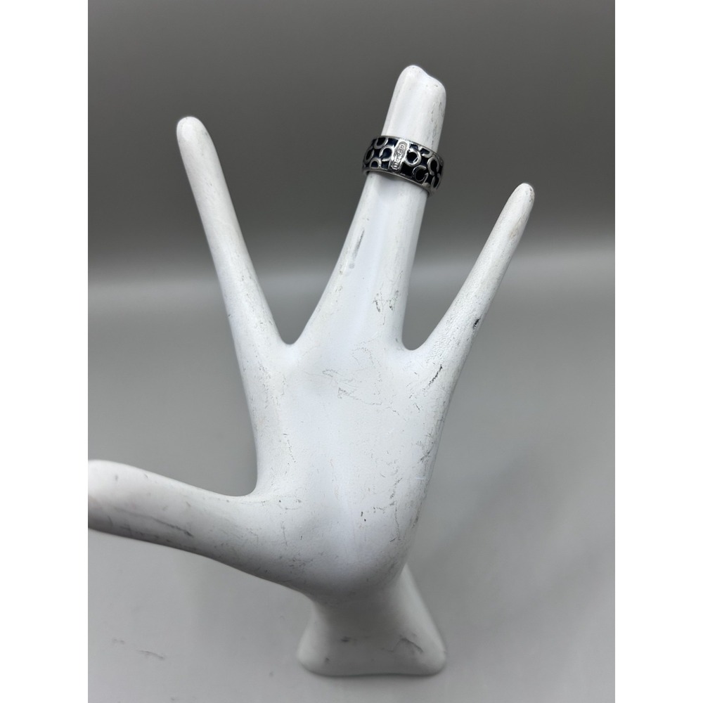 Coach black with silver C's size 8.5 ring